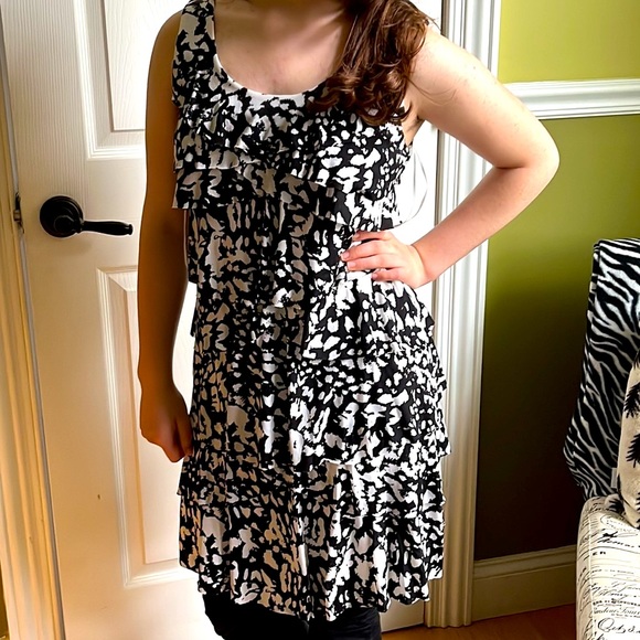 Superfun flapper ruffled mini dress size PS - Picture 4 of 4